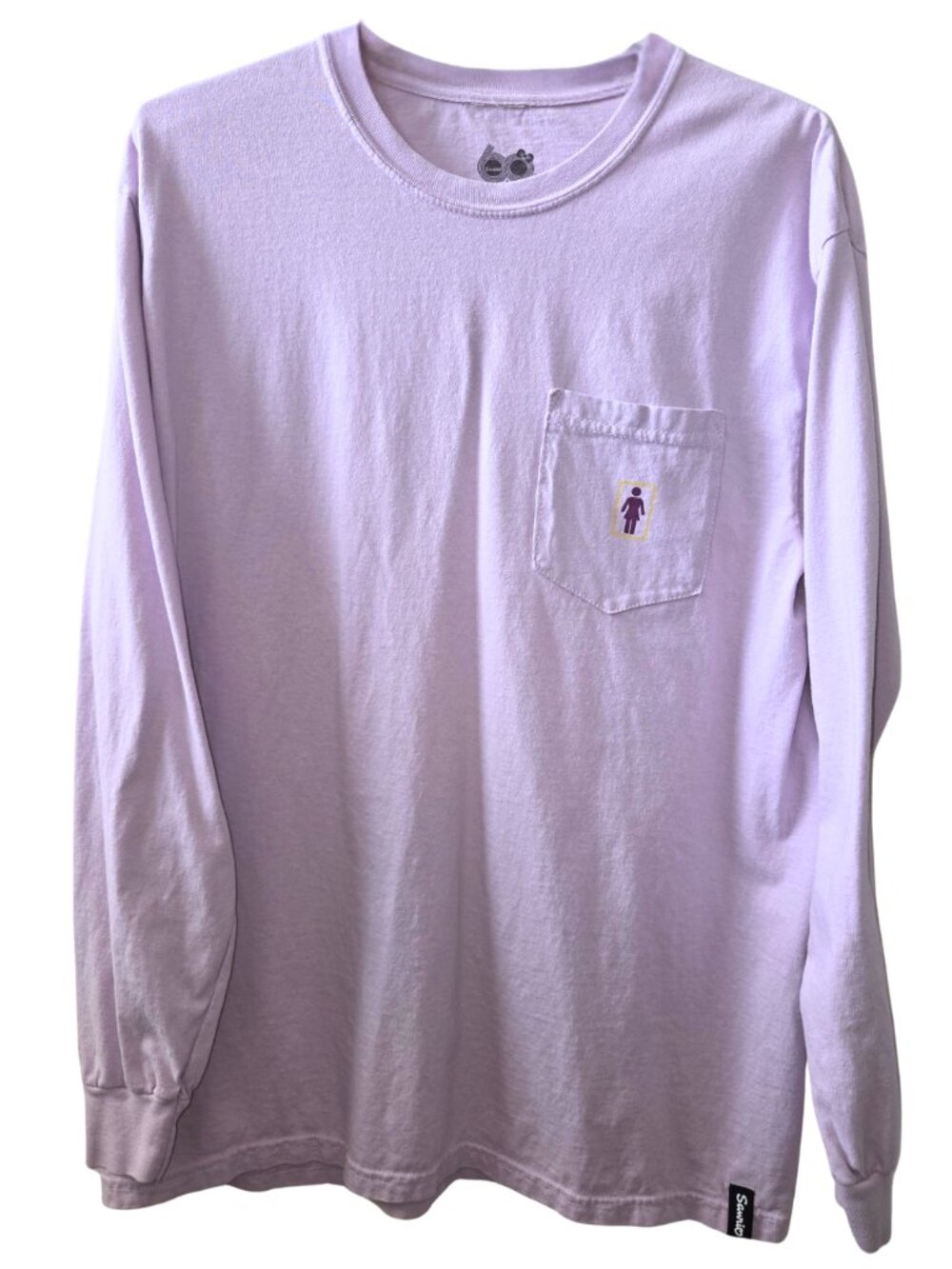 Women's Long Sleeve Jersey Tee Official Restaurant Sanrio Size L w/Front Pocket